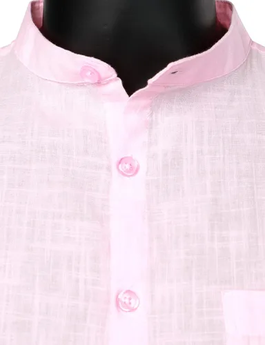 Miniatura 4 de ZEROYAA Camisas de algodón y lino de manga larga con botones y bolsillo para hombre