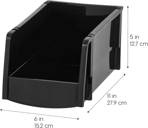 Miniatura 2 de IRIS USA Contenedores de almacenamiento apilables medianos, paquete de 8, 11 pulgadas de largo x 6 pulgadas de ancho x 5 pulgadas de alto, fabricado
