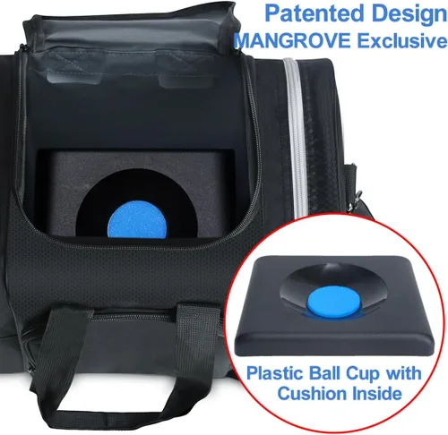 Miniatura 2 de Mangrove Bolsa de boliche para bola individual, bolsa de bolos 2025 con soporte de bola de plástico, bolsa de bolos duradera para zapatos de bolos