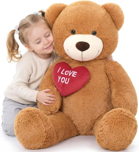 MaoGoLan Oso de peluche grande con corazón rojo "I Love You", regalo de oso de peluche grande de 36 pulgadas para niños, novio, novia, esposa,