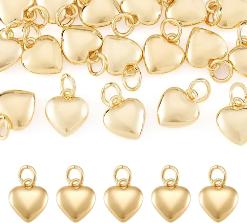 Miniatura 22 de FASHEWELRY 20 dijes de abejas de latón chapados en oro de 18 quilates, dijes de abeja dorados, dijes de joyería rellenos de oro con anillo de salto