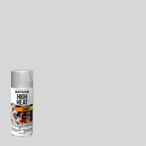 Miniatura 2 de Rust-Oleum 248904 - Pintura en aerosol de alta temperatura automotriz, aluminio plano, 12 onzas (paquete de 1)