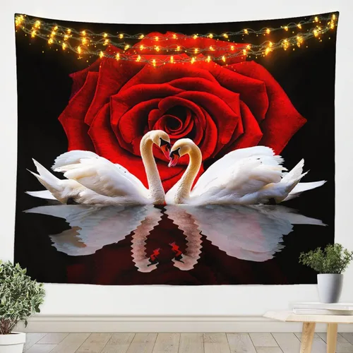 Miniatura 13 de Erosebridal Tapiz de guepardo para colgar en la pared, tapiz de rosa roja, decoración del hogar, tapiz de leopardo y gato, diseño de pared