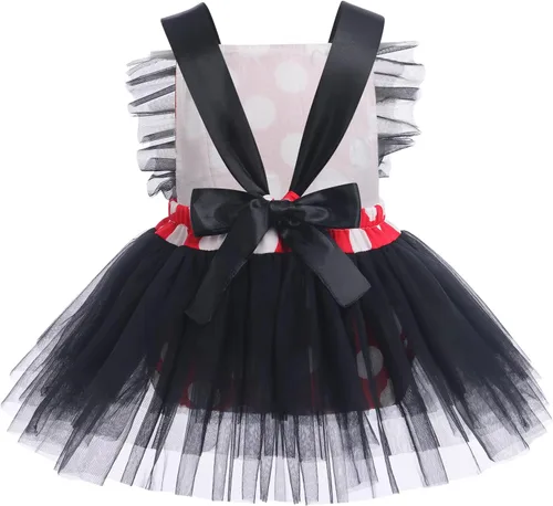 Miniatura 3 de IBTOM CASTLE Vestido de princesa tutú para niña pequeña con estampado de leopardo, dona, ratón, vestido de princesa con funda para pañales, conjunto