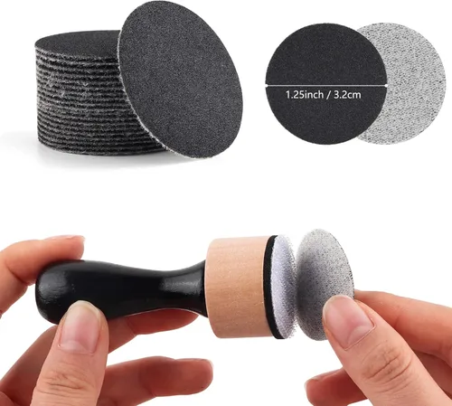 Miniatura 13 de Mini pinceles de mezcla de tinta, herramientas de 2 asas con 42 recambios de espumas redondas de repuesto y 20 cajas de almacenamiento de plástico