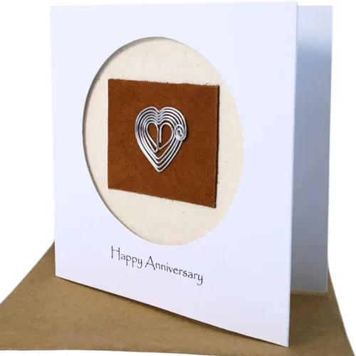 Miniatura 2 de Camellia Bees Tarjeta de 10º Aniversario, Tarjeta Temática de Boda en Lata de Aluminio para Esposo, Esposa, Pareja (10º)