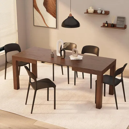 Miniatura 12 de Mobili Fiver, Primera mesa extensible, 47.2(78.7) x 31.5 pulgadas, efecto hormigón, gris, fabricada en Italia Efecto gris concreto