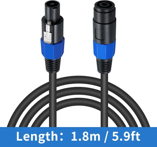 Miniatura 7 de Poyiccot Cables de extensión Speakon de 6 pies, cable Speakon macho a hembra, cable de audio para escenario DJ PA para amplificador de altavoz