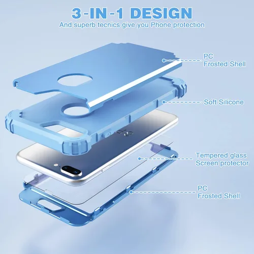 Miniatura 9 de IDweel Funda para iPhone 8 Plus, para iPhone 7 Plus con Protector de Pantalla, 3 en 1 Híbrida Resistente a Golpes de Servicio Pesado, Cubierta Dura