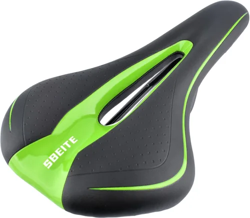 Miniatura 4 de Sillín de bicicleta de montaña duradero Negro y Verde