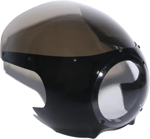XMT-MOTO Pantalla de carenado de faros delanteros para motocicleta de 5.75 pulgadas, 5-3/4 pulgadas, color negro y humo, retro, Cafe Racer, ajuste