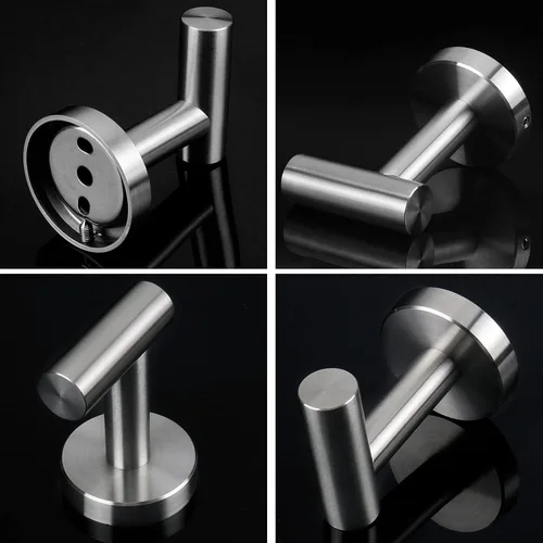 Miniatura 6 de NearMoon Ganchos para toallas de baño, soporte para bata de acero inoxidable 304, gancho resistente para baño, sala de estar, hotel, cocina, garaje