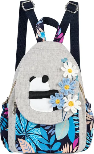 Miniatura 109 de HUANGGUOSHU Mochila de algodón tejida de algodón bohemio con bordado de lona estilo bohemio con múltiples bolsillos retro linda mochila cartera