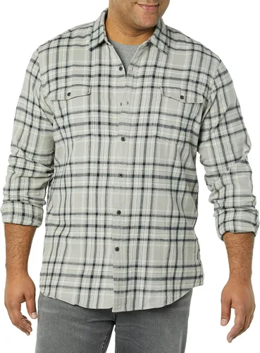 Miniatura 4 de Tienda Essentials Camisa de franela de manga larga con dos bolsillos para hombre