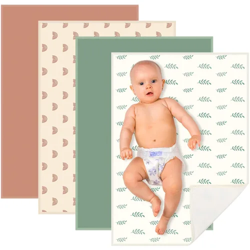 Geelin 4 cambiadores de piel de 20 x 28 pulgadas, cambiador de bebé, portátil, impermeable, para viajes, hogar, bebé, baby shower, regalo de viaje,