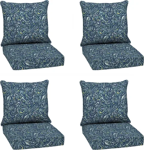 Miniatura 39 de Arden Outdoor Deep Seat Cushion Set, 24 x 24 pulgadas, Cojín para patio resistente al clima, a la lluvia y a la decoloración para silla, sofá y sofá