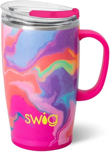 Miniatura 38 de Swig Life Taza de Viaje de 18 oz, Vaso Aislante con Asa y Tapa, Taza de Café de Viaje, Compatible con Portavasos, Acero Inoxidable, Vaso de 18 oz