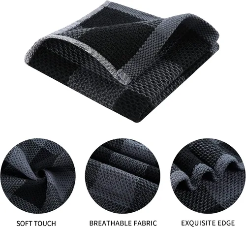 Miniatura 2 de Mordimy Trapos de cocina a cuadros 100% algodón, 12 x 12 pulgadas, súper suaves y absorbentes, de secado rápido, trapos de cocina para cocina, Negro
