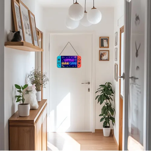 Miniatura 5 de Letrero de cueva de hombre pequeño para niños, consola de juegos, decoración de habitación de niños, astronauta espacial, decoración de pared