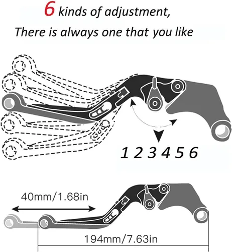 Miniatura 2 de Accesorios CNC para motocicleta, ajustable, plegable, extensible, con logotipo, palancas de embrague de freno para Yamaha FZ6 FAZER FZ-6 FZ 6 10