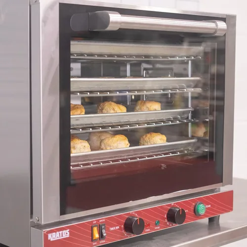 Miniatura 3 de Kratos Horno comercial, horno de convección eléctrico de encimera de tamaño medio con control de vapor, acero inoxidable, 208/240V (29M-059)