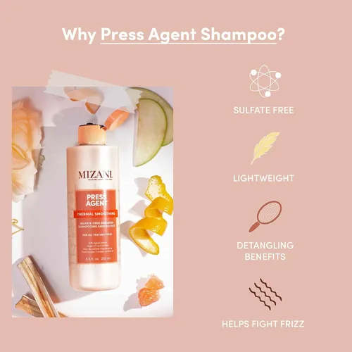 Miniatura 3 de Mizani Press Agent - Juego de champú y acondicionador sin sulfato, desenreda e hidrata el cabello para el calor, 8.5 onzas líquidas (paquete de 2)
