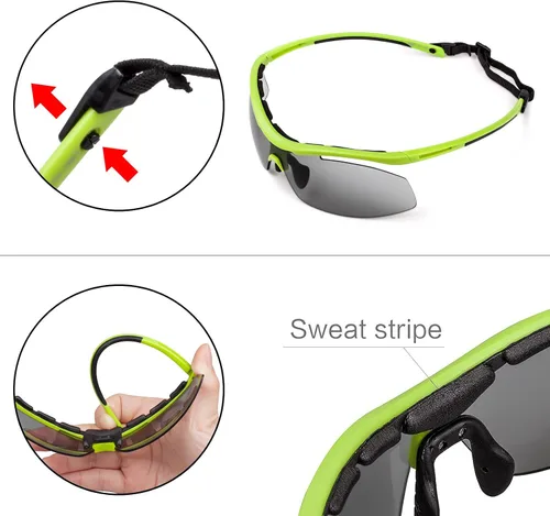 Miniatura 6 de MEETLOCKS Gafas de sol deportivas resistentes a los arañazos con marco TR90 elástico