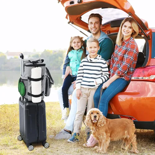Miniatura 6 de Modoker Organizador de viaje para perros con 2 cuencos plegables para perros para suministros y accesorios, bolsa de viaje para mascotas aprobada