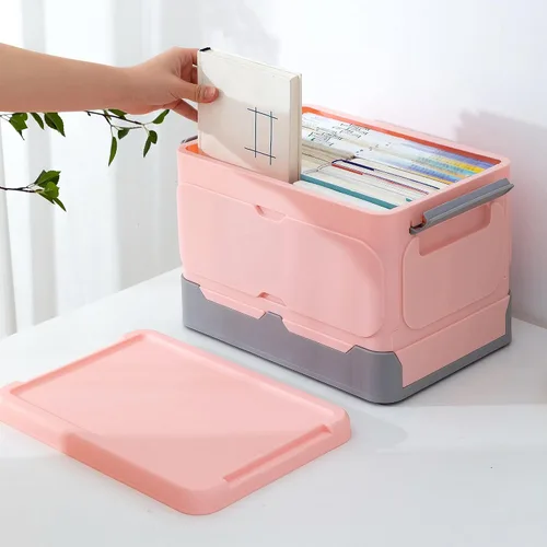 Miniatura 4 de Caja de almacenamiento plegable, caja de almacenamiento de libros para estudiantes, caja de almacenamiento plegable para ropa, aperitivos, juguetes