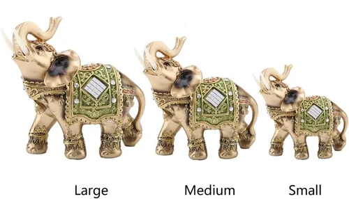 Miniatura 2 de Hztyyier Estatua de elefante verde Feng Shui, decoración de paquidermo de la suerte para el hogar, oficina, riqueza, suerte, regalo