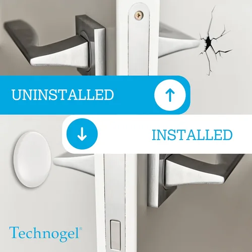 Miniatura 3 de Technogel Protector – Topes de puerta transparentes para despegar y pegar, protectores de suelo para patas de silla, almohadillas de parachoques que