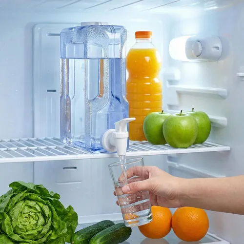 Miniatura 2 de Funnymoom 6 dispensadores de bebidas para refrigerador, refrigerador, botella dispensadora de agua reutilizable de plástico con espita para fiestas