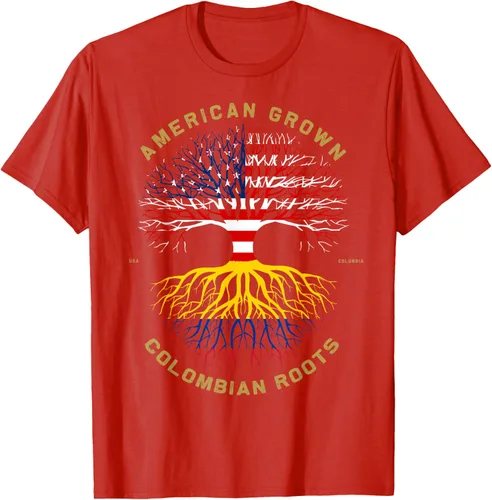 Miniatura 101 de Camiseta de regalo con la bandera de Estados Unidos con árbol de raíces colombianas