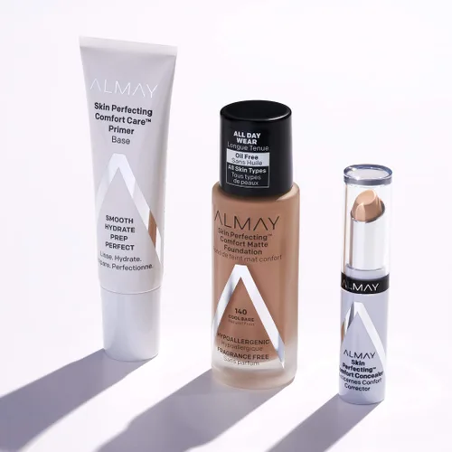 Miniatura 7 de Almay Skin Perfecting Comfort Base Mate, Hipoalergénica, Libre de Crueldad-Sin Fragancia, Maquillaje Líquido Probado por Dermatólogos, Capuchino