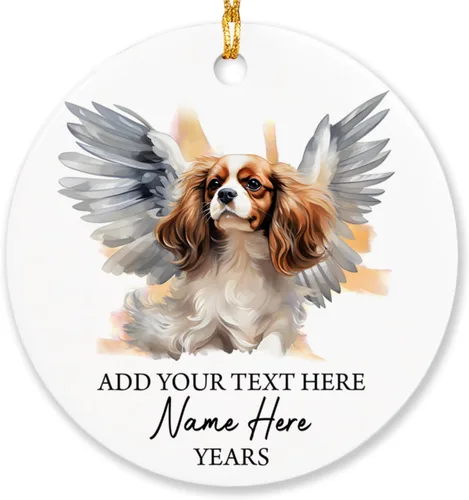 Miniatura 12 de Airedale Terrier - Adorno personalizado de alas de ángel para perro, regalo de pérdida de condolencias de mascotas, adorno de Navidad conmemorativo