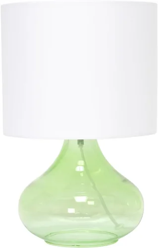 Miniatura 8 de Simple Designs LT2063-SMG - Lámpara de mesa pequeña de cristal con pantalla de tela gris, color humo (paquete de 2)