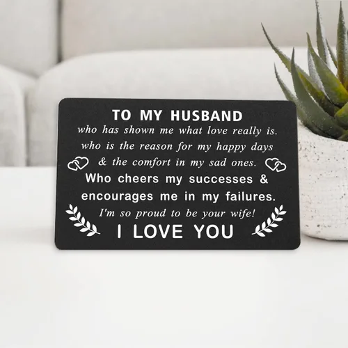 Miniatura 5 de ABNTY Tarjeta del día de San Valentín para marido, regalos de San Valentín para marido de parte de la esposa, tarjeta tipo cartera con texto