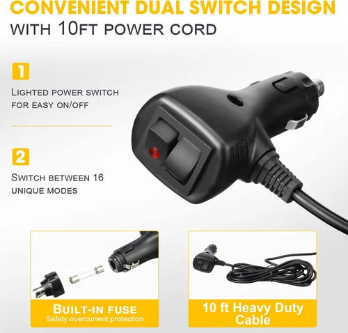 Miniatura 5 de Leelosp Paquete de 3 mini barras de luz estroboscópica para techo, 48 luces LED estroboscópicas de advertencia de base magnética, luz intermitente