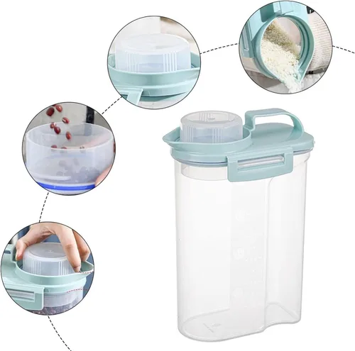 Miniatura 3 de Dispensadores de cereales Envases de harina de soja Caja de almacenamiento de arroz Dispensador de cereales Dispensador hermético Recipientes