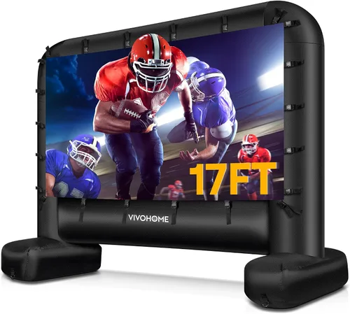 Miniatura 9 de VIVOHOME Pantalla de Proyector Inflable de 15 Pies para Exterior, Pantalla de Película Hinchable para Uso al Aire Libre, Pantalla de TV Mega Grande