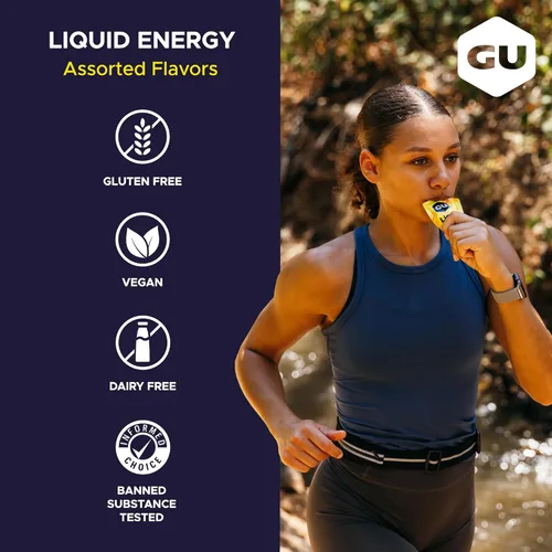 Miniatura 3 de Gel de Energía Líquida GU Energy con Carbohidratos Complejos, Vegano, Sin Gluten y Sin Lácteos, Energía Para Llevar Para Cualquier Entrenamiento, 12