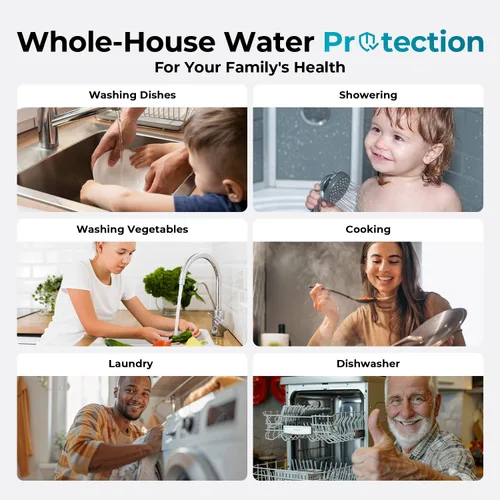 Miniatura 5 de iSpring Sistema de filtro de agua para toda la casa, reduce hierro, manganeso, cloro, sedimentos, sabor y olor, filtro de hierro de 3 etapas