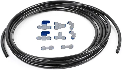 Lemoy - Accesorios de tubo de purificadores de agua de conexión rápida de 1/4 pulgadas para sistema de ósmosis inversa de agua RO (válvula de Negro