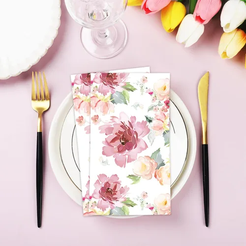 Miniatura 4 de 50 servilletas de papel florales de acuarela para invitados, servilletas desechables de 3 capas, servilletas de papel decorativas para boda, novia