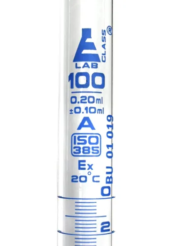 Miniatura 2 de EISCO Bureta, 3.4 fl oz - Clase A, cumple con DIN 385, vidrio de borosilicato con llave de cristal, graduaciones de 0.0 fl oz