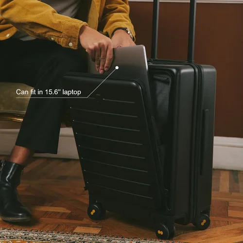 Miniatura 2 de LEVEL8 Road Runner - Maleta de mano con compartimento, maleta ligera de 20 pulgadas con ruedas aprobada por aerolíneas, equipaje a cuadros