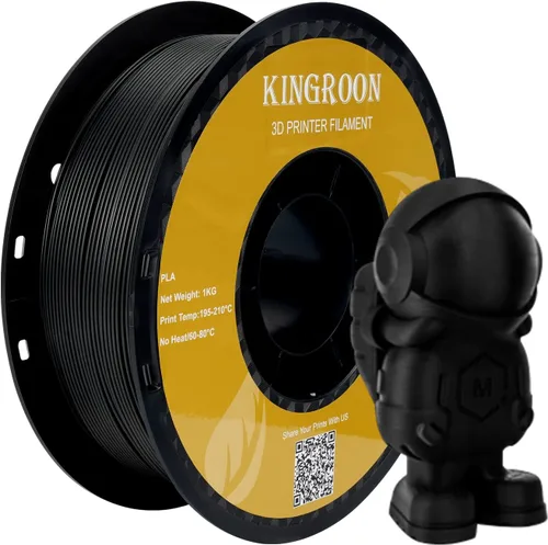 Miniatura 26 de Filamento para impresora 3D Kingroon PLA, 10 carretes, precisión dimensional +/- 0.02 mm, carrete de 10 kg (22 libras), 1.75 mm, negro