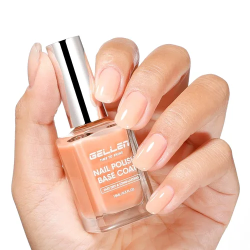 Miniatura 13 de GELLEN Esmalte de uñas transparente para capa final, esmalte de uñas brillante y regular, fórmula de calcio fortalece las uñas, secado rápido al