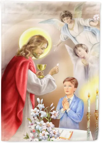 Miniatura 107 de Caroline's Treasures APH8805CHF - Bandera religiosa de la Virgen Madre María para el porche grande, con manga para porche, pancarta decorativa