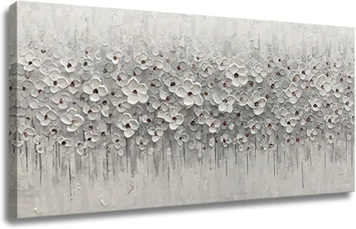 Miniatura 11 de SDYA Lienzo abstracto para pared, decoración de pared gris y azul, pintura moderna de lienzo de 20 x 40 x 3 p, decoración para dormitorio, oficina